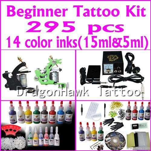 Beginner Tattoo Kit 2 Machine Ink Grip Power Needle
