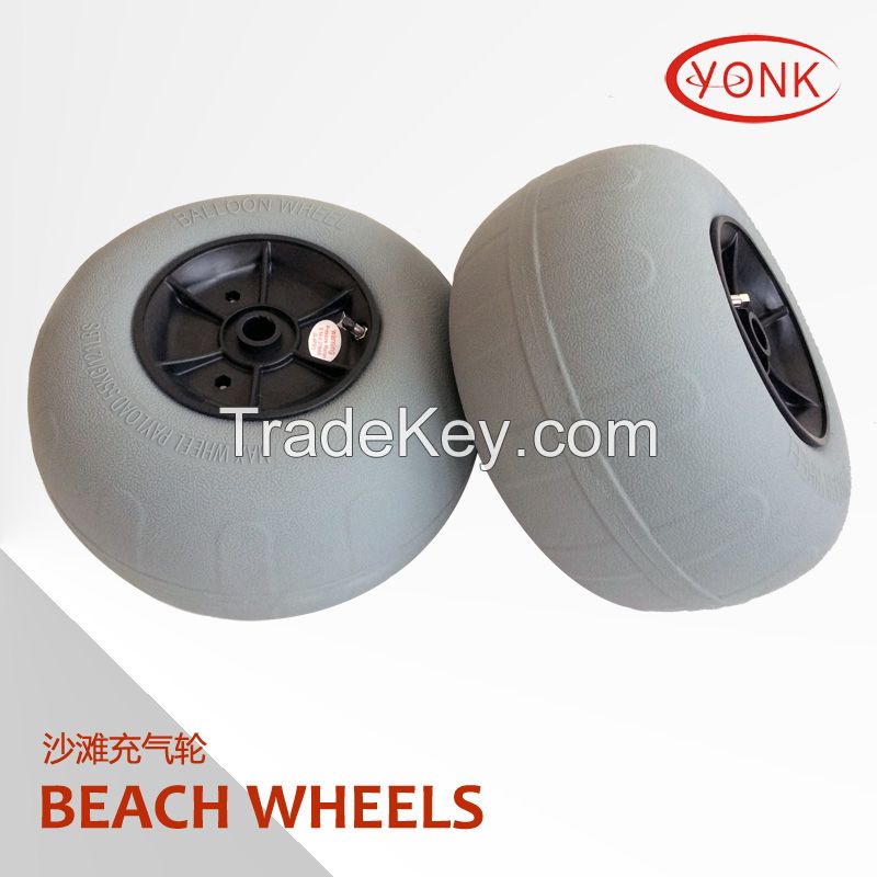 12" Pneumatic PU tyre beach balloon wheels beach wheels for kayak cart/trolley