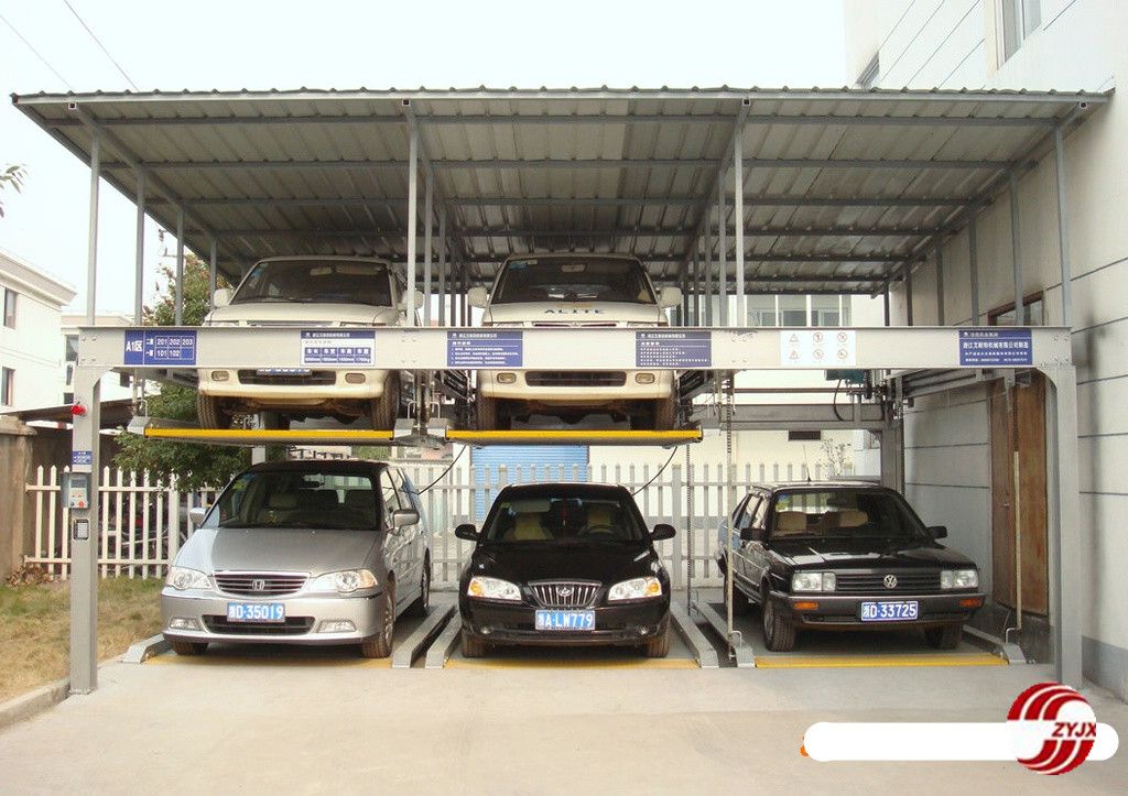 Two levels lift-sliding parking equipment