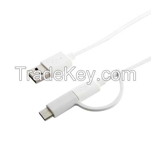 USB to Micro USB cable with Type C adapter