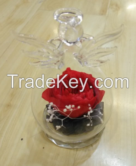 Angel glass cover preserved flower gift box