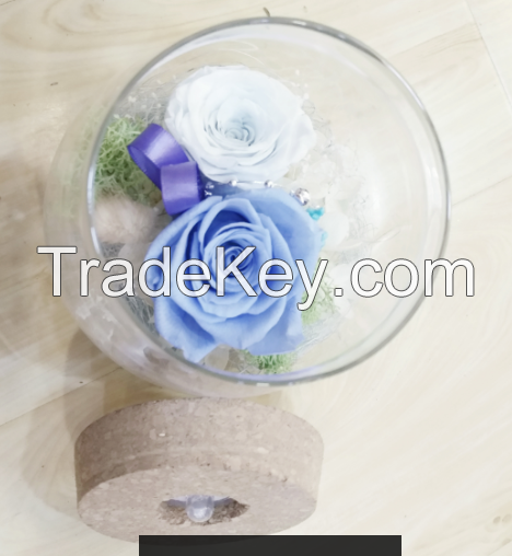 Wishing bottle glass preserved flower gift box