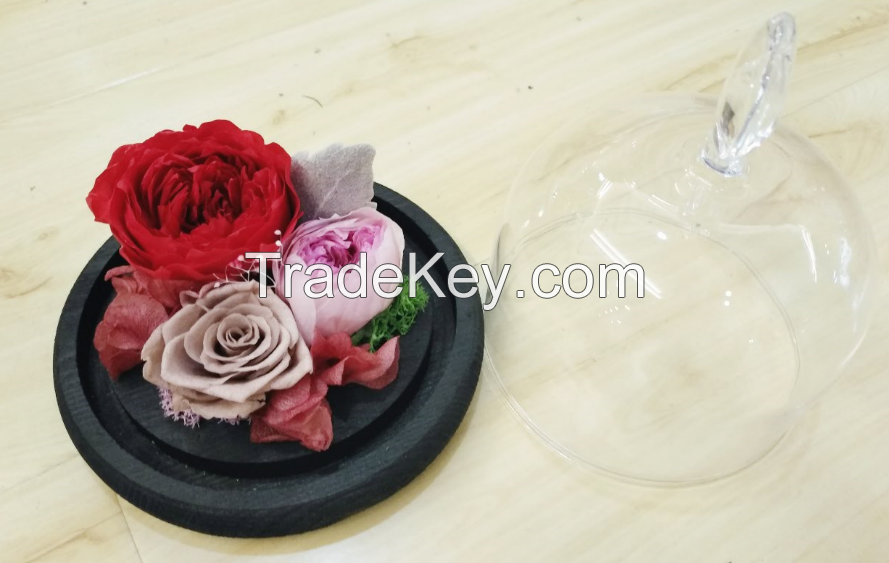 Preserved flower in glass for Mother's day gift