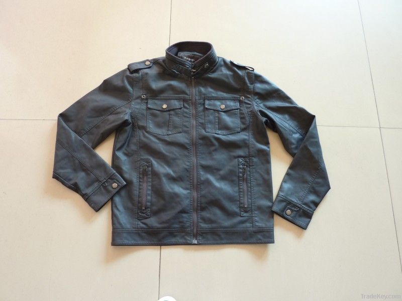 men's pu jacket