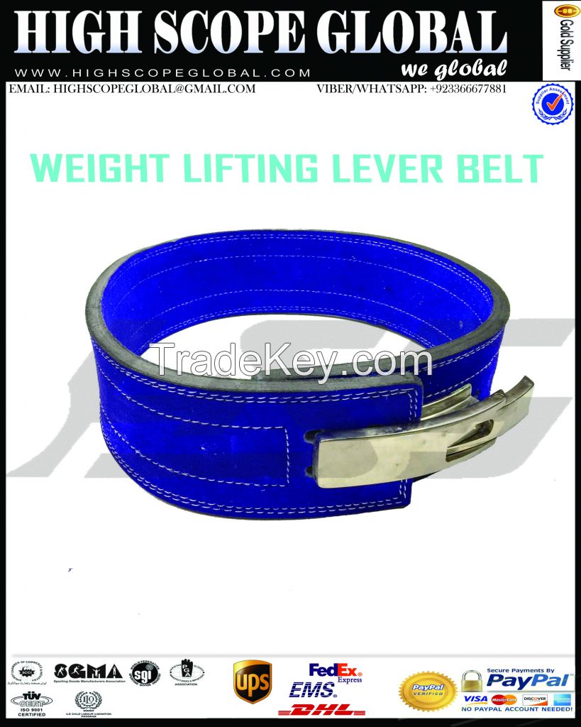 Hot seller 2017 Lever Buckle / Power lifting Belt 13mm For Heavy Weight Lifting Lever buckle Genuine leather Power Training