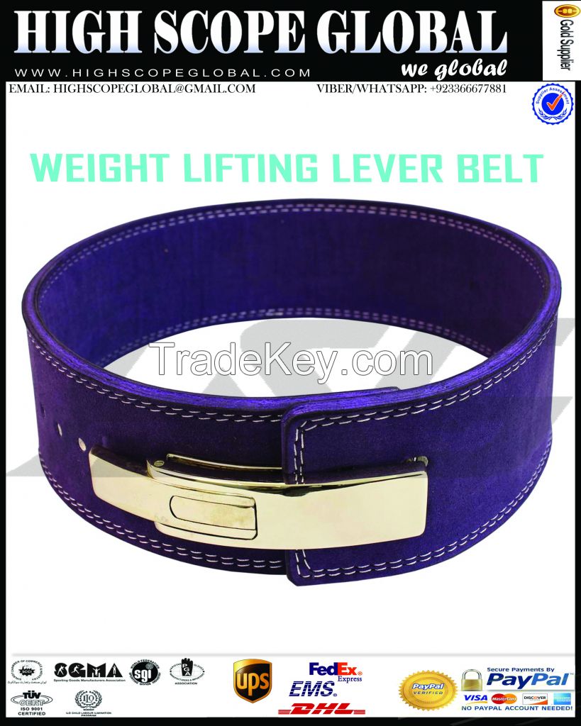 Hot seller 2017 Lever Buckle / Power lifting Belt 13mm For Heavy Weight Lifting Lever buckle Genuine leather Power Training