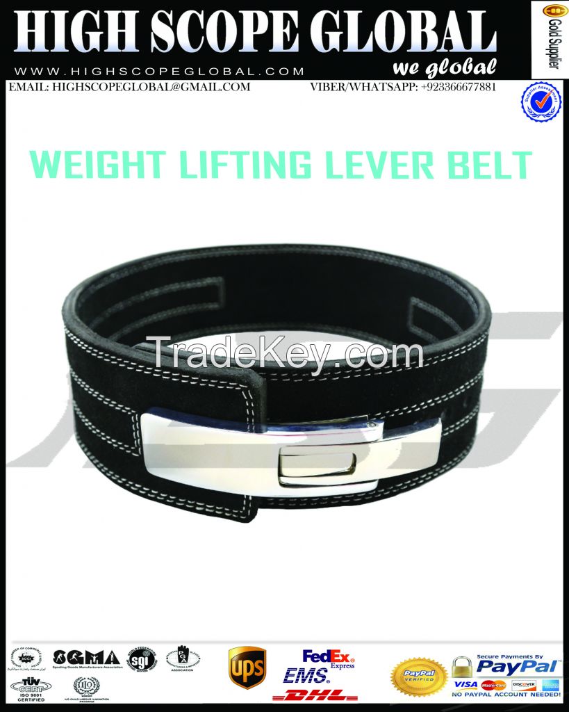 Hot seller 2017 Lever Buckle / Power lifting Belt 13mm For Heavy Weight Lifting Lever buckle Genuine leather Power Training