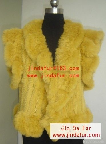 rex rabbit knitted fur coats