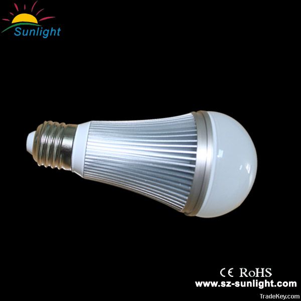 Pure white 6000K high power  7X1W E27 LED bulb light with CE&RoHS