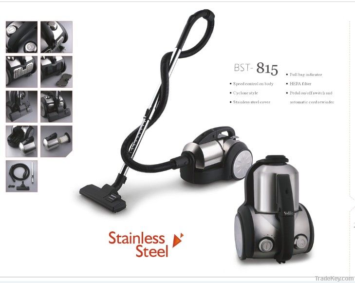 Stainless steel vacuum cleaner cyclone style