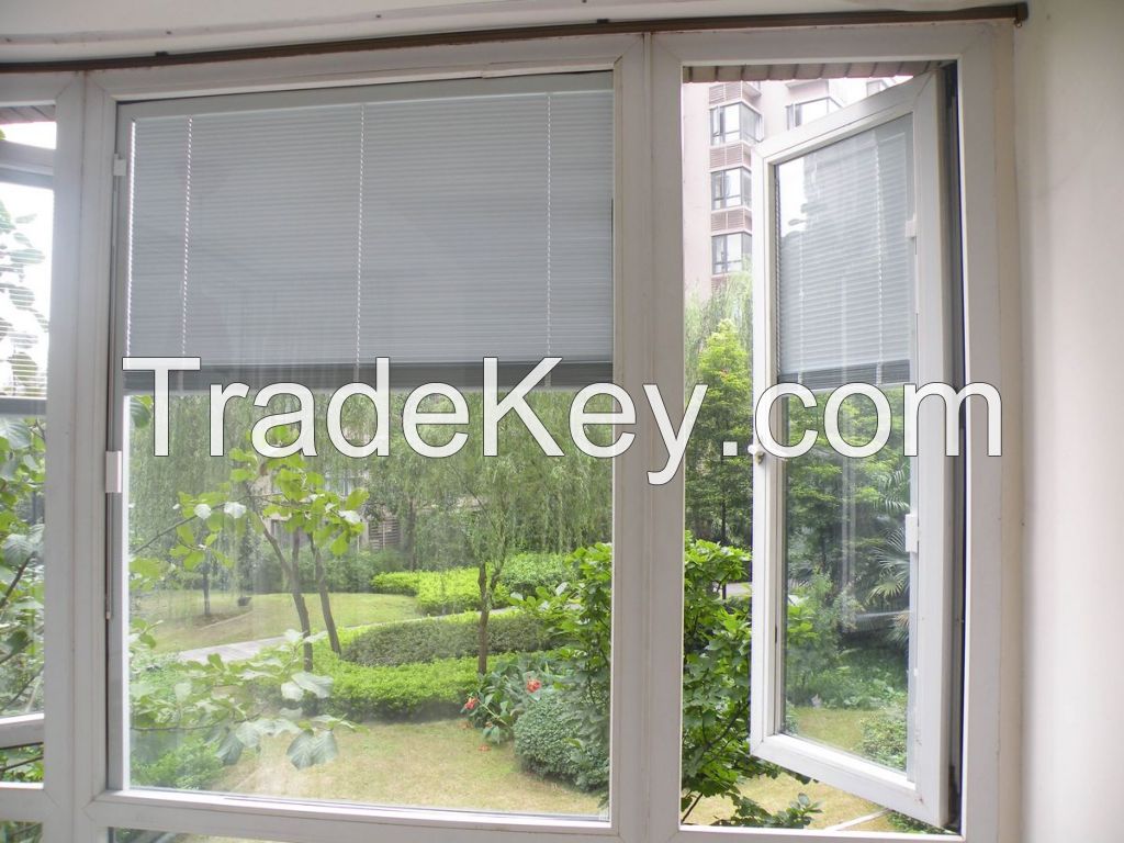 Aluminium Casement/Swing Window with Built in Blinds/Louver/Shutter