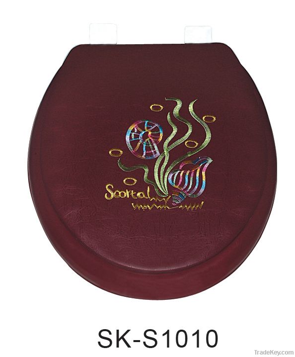 Embroidered Soft Toilet Seat - Elongated