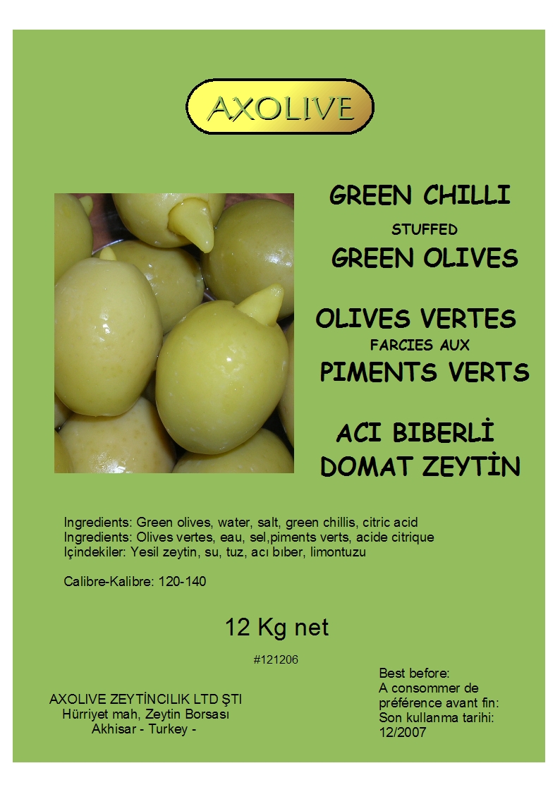 green chilli stuffed olives