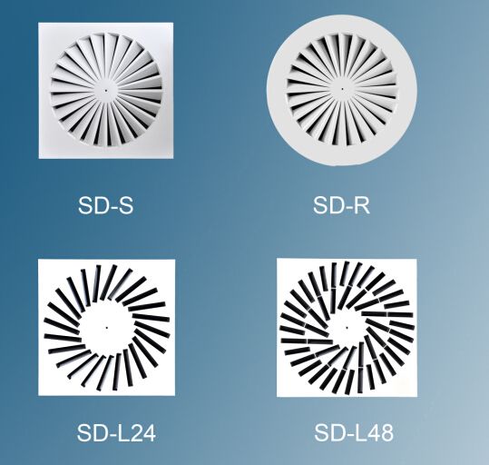 Swirl air diffuser plate