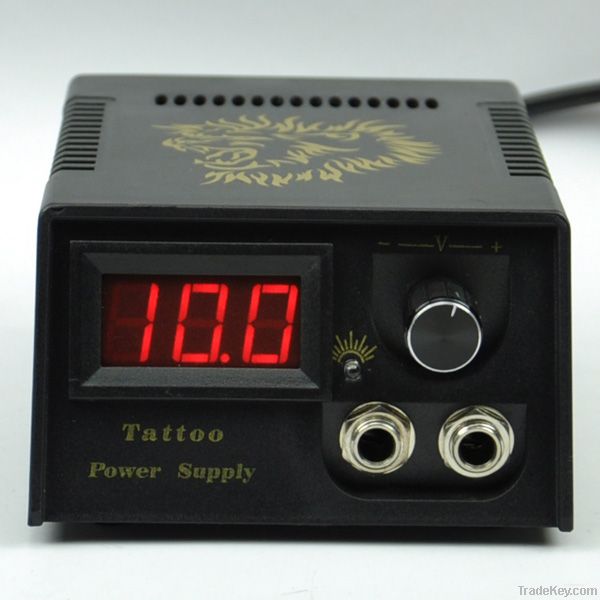 Black Casting Lcd Digital Tattoo Power Supply Machine Golden Lion Desi