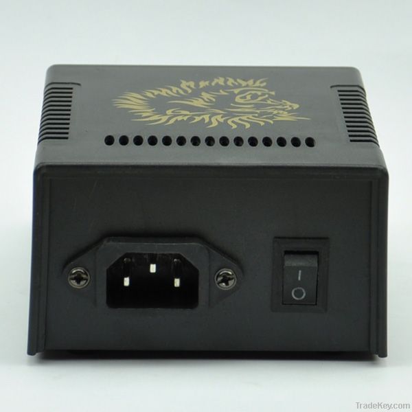 Black Casting LCD Digital Tattoo Power Supply Machine Golden lion Desi