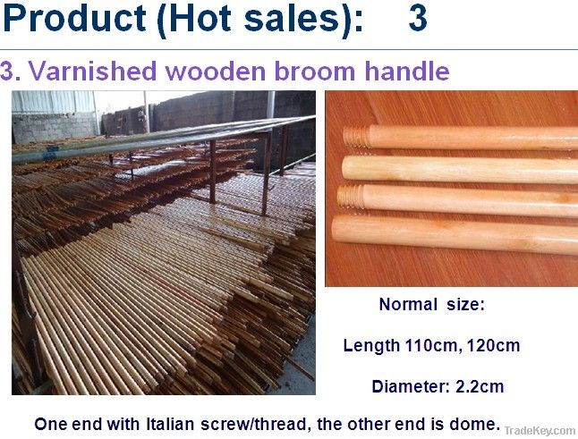 Varnished Wooden Broom Handles Lacquered stick