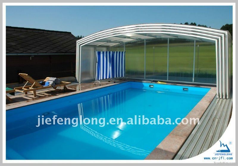 Swimming pool covering polycarbonate sheet
