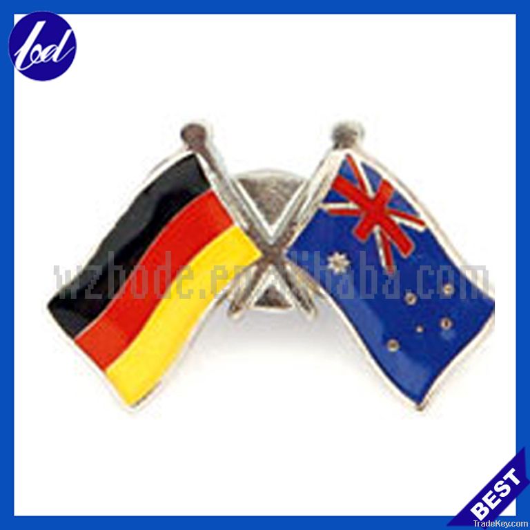 twin flags lapel pin