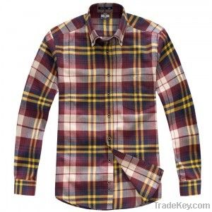 man's 100% cotton flannel long sleeve casual shirt