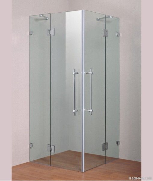 deluxe frameless Australian square two door shower screen