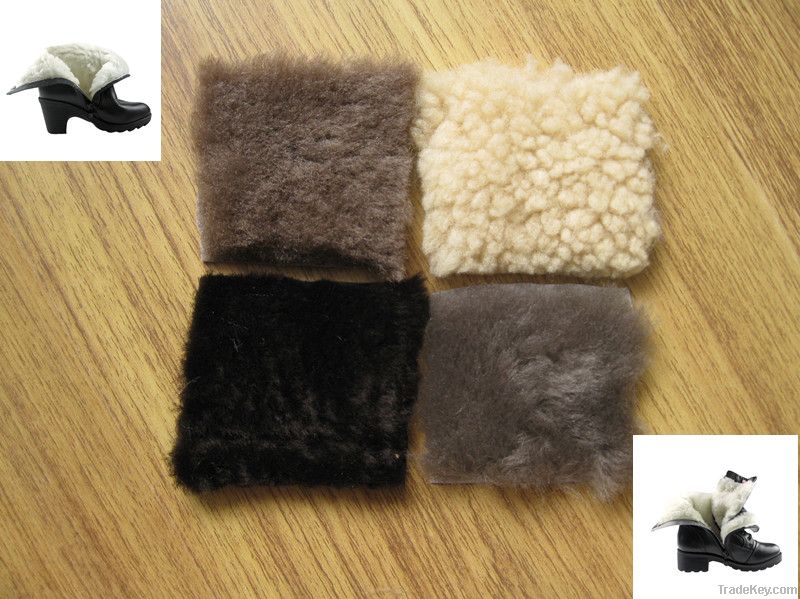 Natural sheepskin fur shoe lining