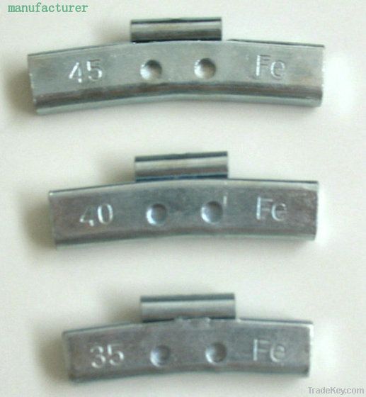 fe/iron clip on wheel weight with hole