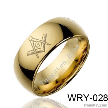 18K Gold Plated Masonic Tungsten Rings Pendants for Men