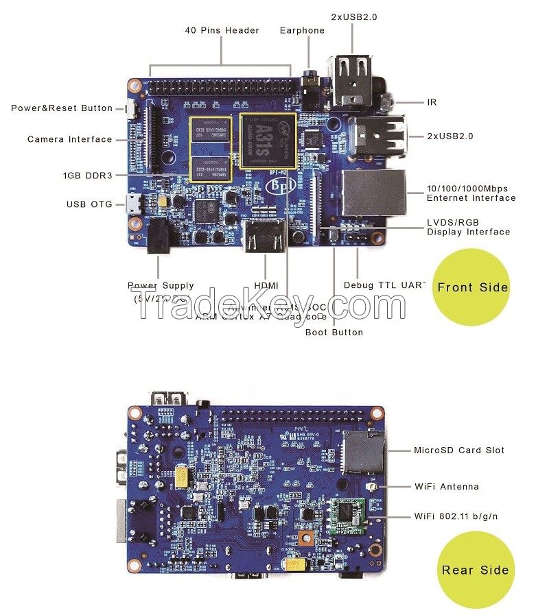 Open-source development board Banana PI M2 with Android 4.4