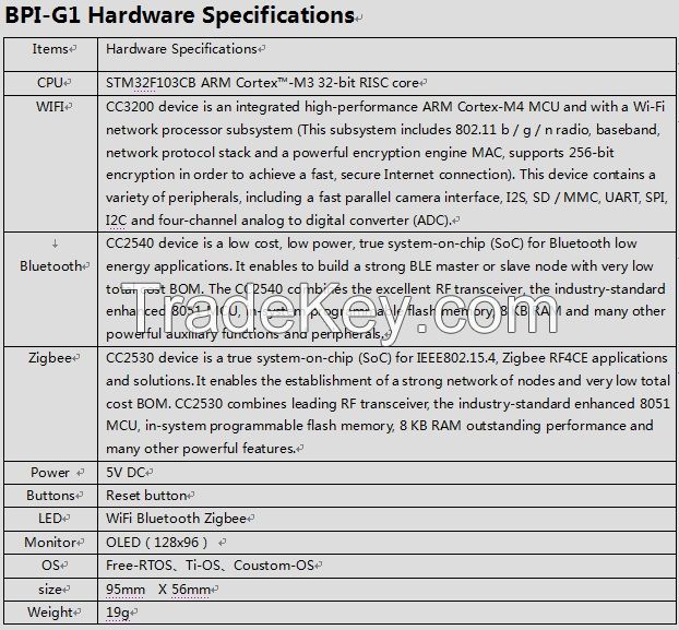 Factory price banana pi G1 bluetooth development board