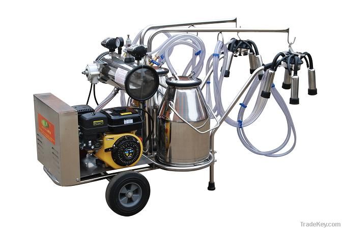 9J-II-type Oil and electricity rotary vane vacuum pump milking trolley