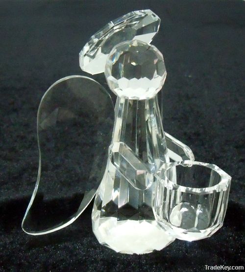 Angel crystal candle holder