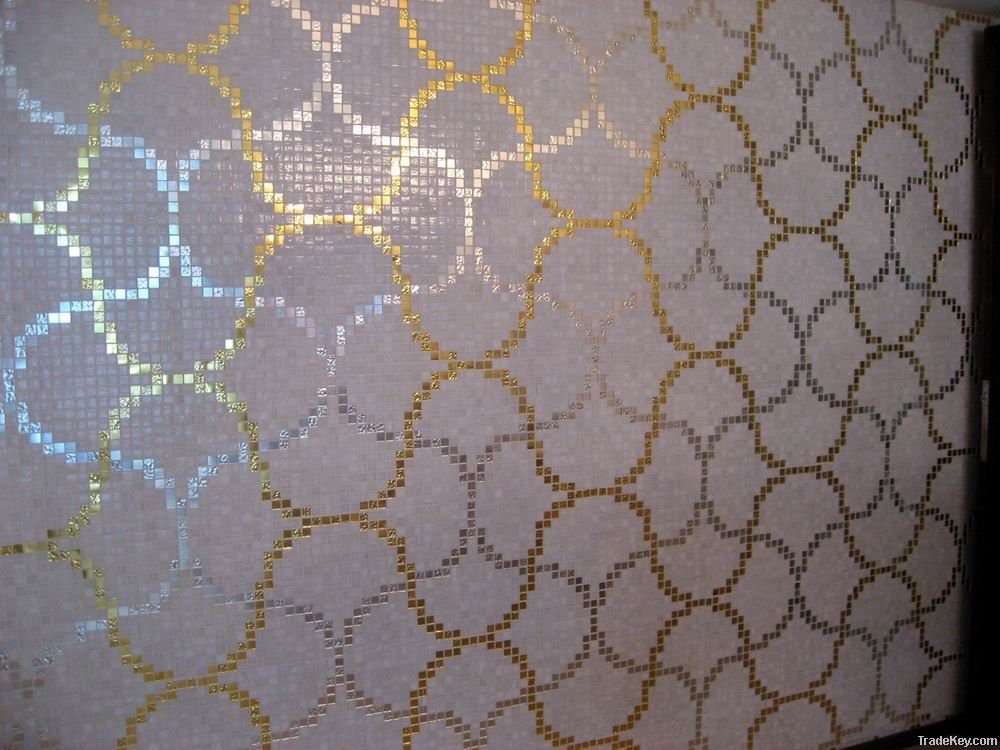 Silver Gold Color Glass Mosaic Tiles