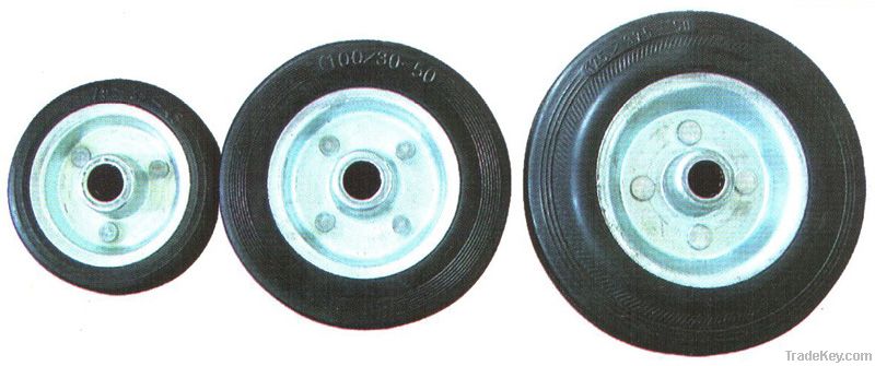 Rubber Caster Wheel with Steel Centre