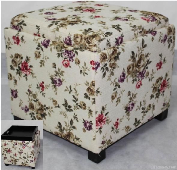 modern printing Flower storage ottoman