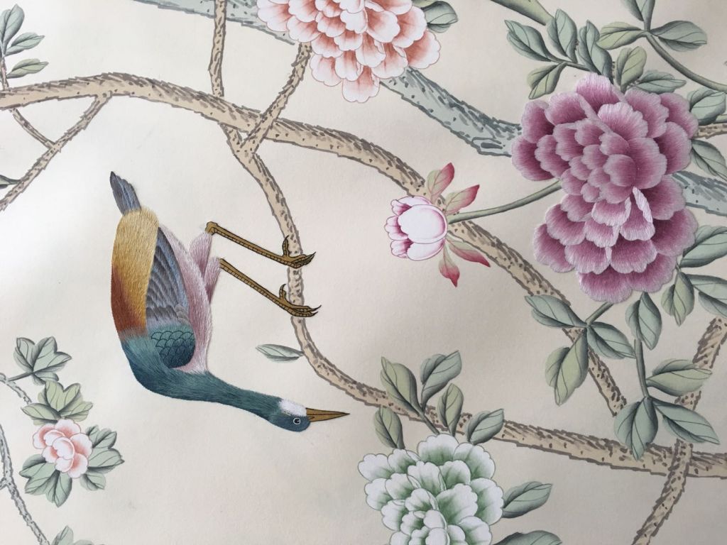 hand-painted silk wallpapers