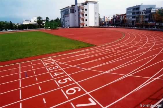 No grain mixed synthetic rubber running track