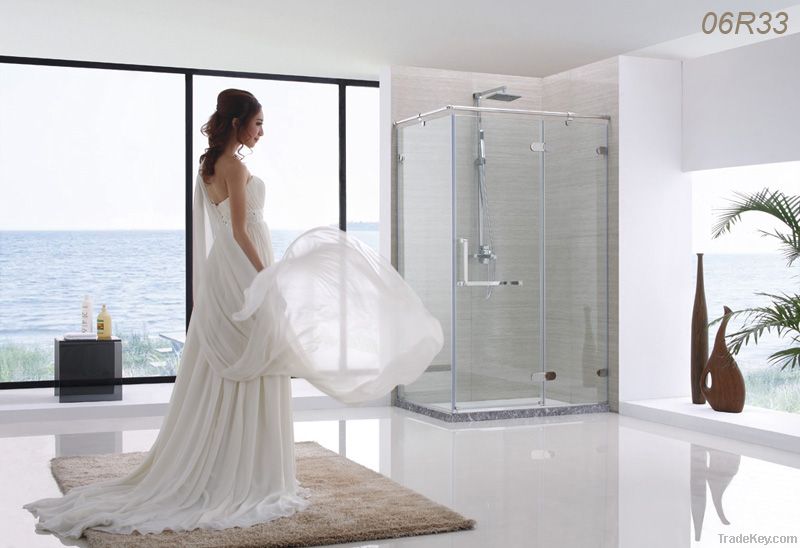 Rectangle frameless stainless steel shower enclosure