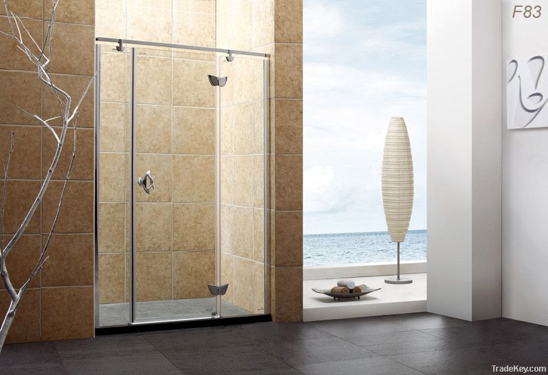 Three panels polished frame hinged shower door