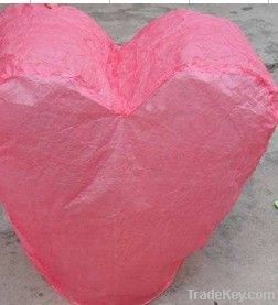 3D heart shape wedding paper fly lantern