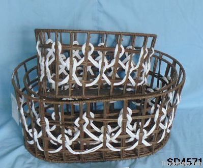 pvc, willow, paper string  baskets