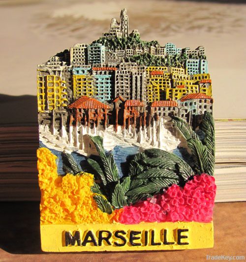 SOUVENIR 3D RESIN FRIDGE MAGNET --- MARSEILLE , France