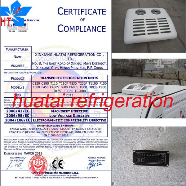 CE top mounted1.2kw van refrigeration device