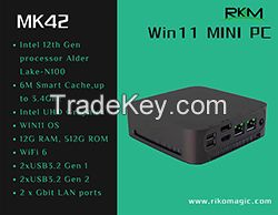 RKM MK42 Intel 12th Gen Processor Alder Lake-N100 Win 11 MINI PC with WIFI6 