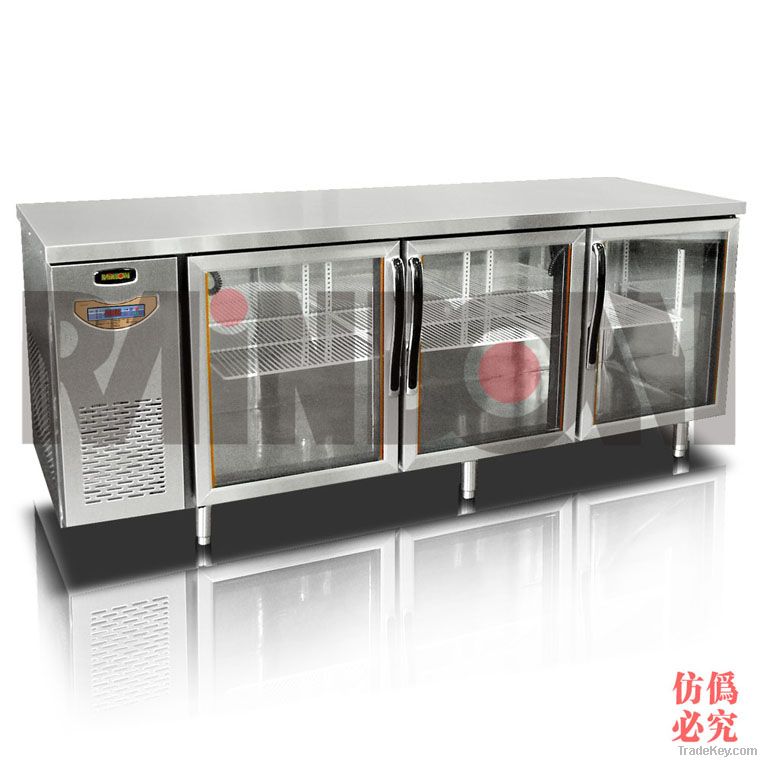 3 Glass door display counter freezer