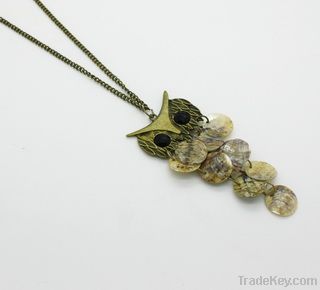 owl shell pendant necklace