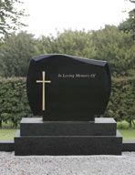 black granite grave stone