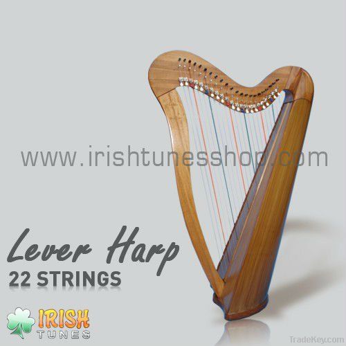 22 Strings Irish Round Back Lever Harp