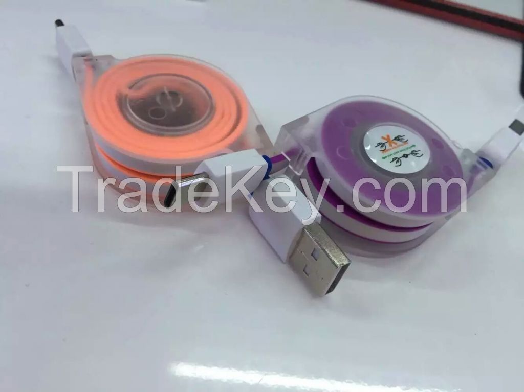 Color usb retractable cord Supplier and Exporter