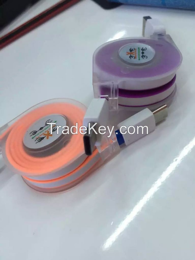Color usb retractable cord Supplier and Exporter